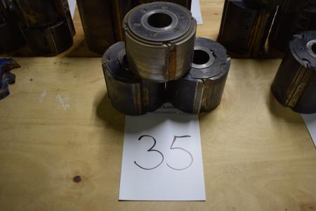 3 pieces. cylindrical cutter with a quick change B: 100 x Ø120 mm