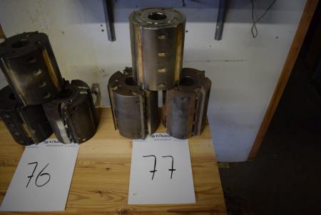 3 pieces. Cylindrical cutter B: 150 x Ø120 mm