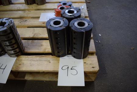 3 pieces. Cylindrical cutter B: 230 x Ø120 mm unused