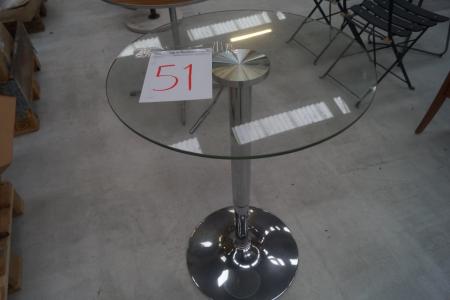 Cafe bord m. glas plade Ø 60 cm 