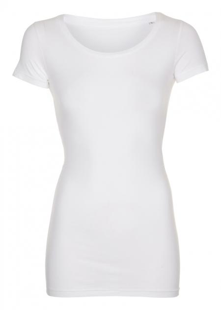 Firmatøj ohne Druck ungenutzt: 34 Stk. LADY T-Shirt, weiß, 100% Baumwolle. M