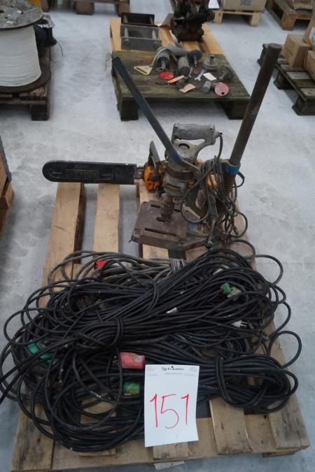 Partner power kædeav, drill press and various cables