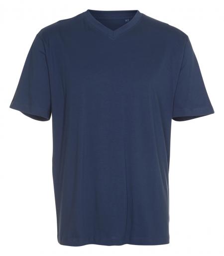 Firmatøj without pressure unused: 40 pcs. T-Shirt V-NECK HAS. BLUE, 100% cotton. 10 S - 10 M - 10 XL - 10 XXL