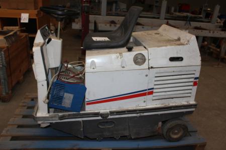 Dulevo 75 Floor sweeper electric with charger tested ok. 1997 vintage with front shield damage.