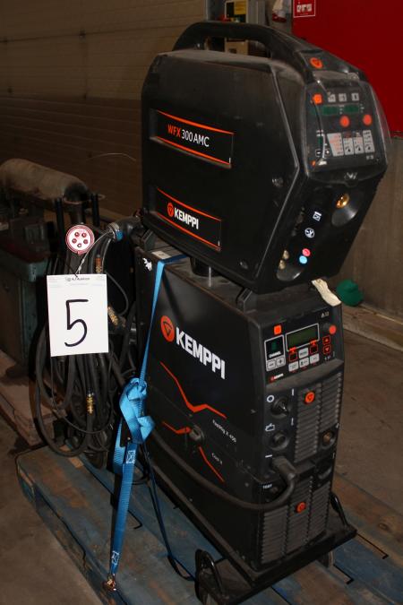 Kemppi Fastmig X450 welding machine including WFX300amc 300 wire box with hoses only run for 3 months.