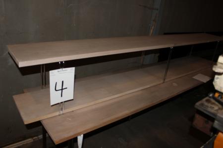 Table tops 250x61x72 cm and 250x30,5x38 cm