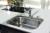 Køkken, Køkkenø, kompaktlaminatbordplade m/underlimet vask og plads til kogeplade 245x120x88 cm Mania bl.batt. Bemærk Hårde hvidevarer medfølger ikke
