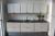 Køkken, Skabe med glasbordplade m/underlimet vask 240x60x90 cm + overskabe 