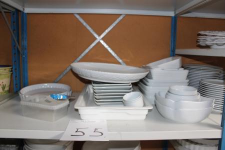 Refractory dishes, and serving dishes.