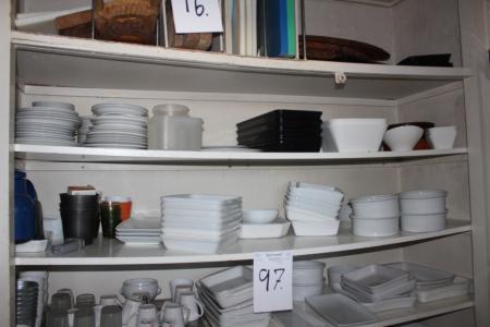 Various plates serving dishes and more.