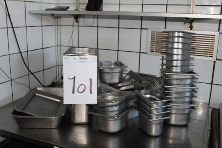 Various stainless-style serving trays.