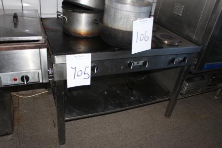 Stove with 2 hotplates and 4 stoves 123x87x90 cm