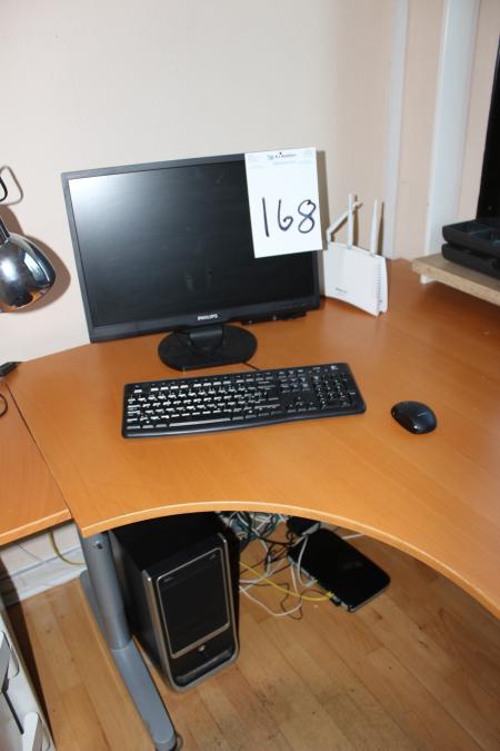Computer with monitor and keyboard.