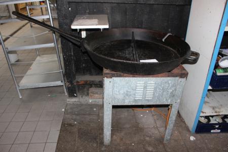 Diboa Gasblus med stor støbejerns wok gryde, Ø 87 cm  