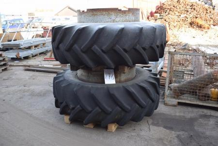 2 pcs. Tractor dual wheels marked. Michelin 20.8-38