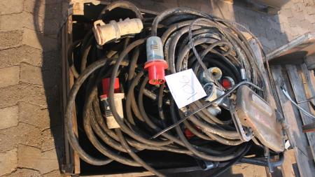 Pallet with 380 volts cables 20-30 mm thickness.