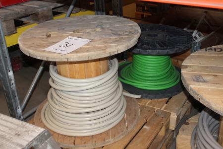 2 pcs. cable reels, 1 pc. with top cable TOXFREE + 1. of unknown data