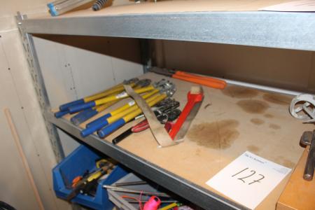 1 with various shelf. Tools include bolt Cutters