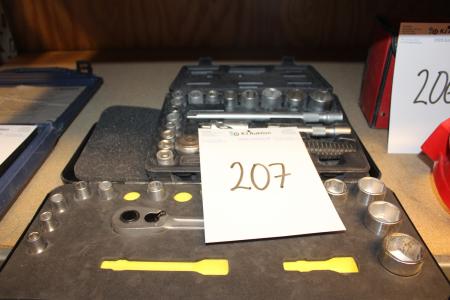 2 pcs. boxes with socket set (1 pc. not complete)