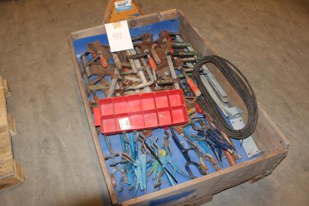 A pallet various clamps