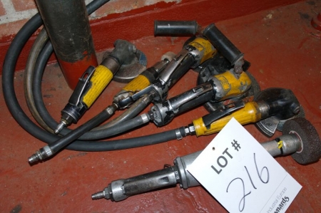 (6) air tools, Atlas Copco: (2) die grinders + (4) angle grinders