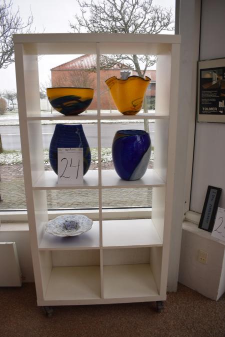 Zahnstange / Teiler auf der Spule B x H 83,5 171 D + 36 cm 3 Glas Vasen und Glasschalen 2