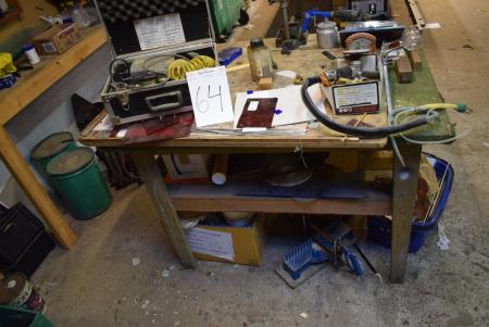  Work table, stone repair kit, Pneumatic polisher and miter saws