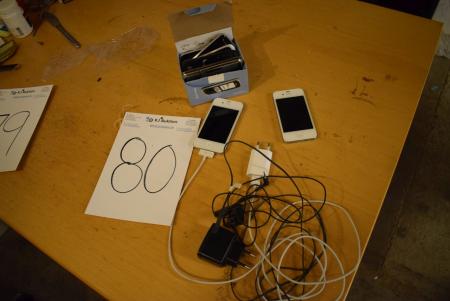 2 Stück. IPhone 4 kann wechseln, eine Position, ist nicht bekannt. + 5 PC Nokia-Handys, Zustand unbekannt m. Leaves