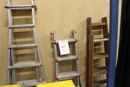 2 pieces of alu ladder + 2 pieces of wood ladder.