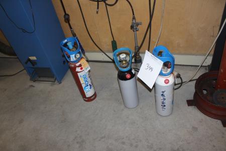 3 containers for Acetylene Oxygen, Nitrogen