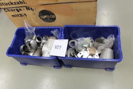 Various stainless steel welding bends 2 boxes and more.