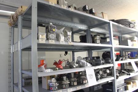 4 shelves in 1 compartment rack, gas regulators, gas fittings, solenoid valves and more.