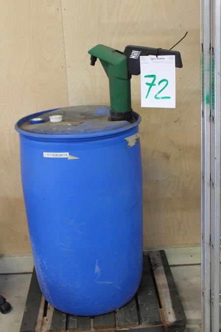 200 liter drum with sprinkler fluid Approximately 1/3 filled.