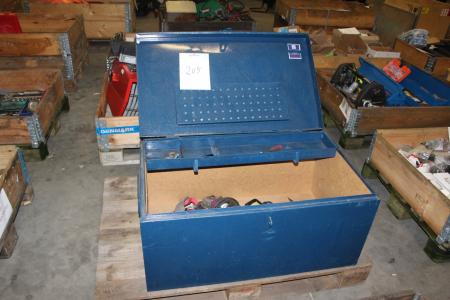 Toolbox with 3 power tools.