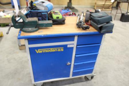 Tool wagon with screwdriver + contents in cabinets and drawers.