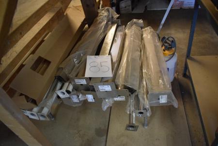 Various chrome and white painted table legs