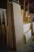 Lot various Douglas board, particle board in the rack and the wall