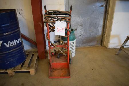 Bottle trolley with various cutting torch equipment