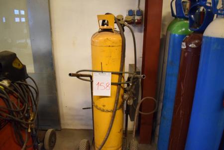 Gas cylinder on a trolley with various cutting torch equipment