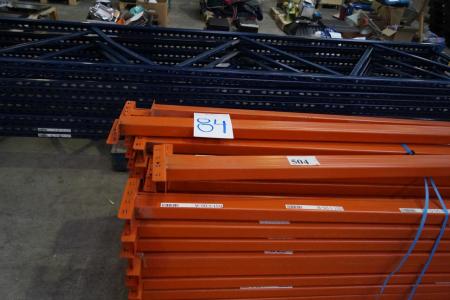 Pallet racks 6 pieces increases 5m high and 1 m wide and 50 stringers 2.70m