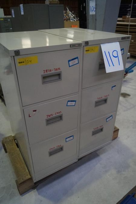 2 pcs tool cupboards / filing cabinets