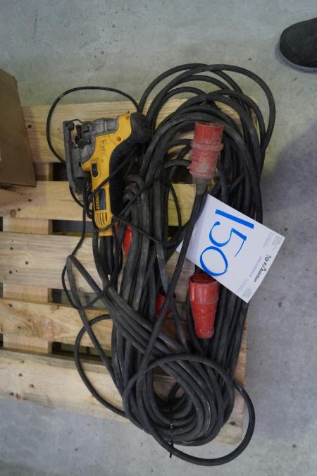 Dewalt jigsaw and 2 pcs power cables