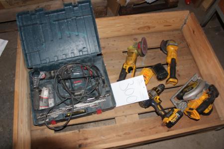 Dewalt Batterie Werkzeug, 2 Stück. Grinder + 1. Drill + 1. Saw + 1. Hammer, Bosch GBH 3-28