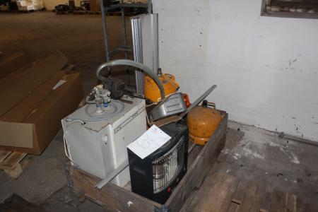 Pallet with gas burner + oil pump, etc.