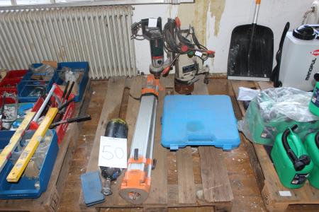 Drill, Metabo, with stand Atra Master + 2 boxes of sockets (not complete) + laser holder + gas bottle
