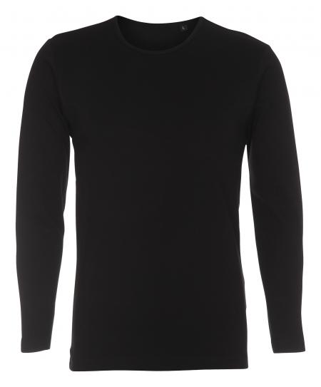 Firmatøj ohne Druck ungenutzt: 35 Stück. T-Shirt mit langen Ärmeln, Rundhalsausschnitt, Schwarz, 100% Baumwolle. 5 XXS - XS 5 - 5 S - 5 M - L 5 - 5 XL - 5 XXL