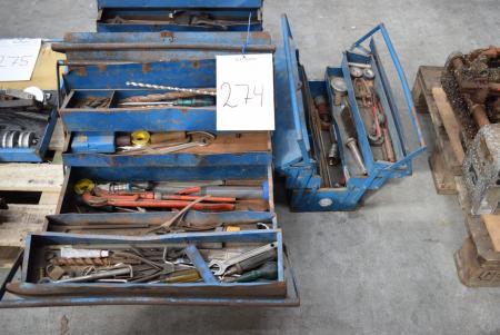 3 pieces. tool boxes with content