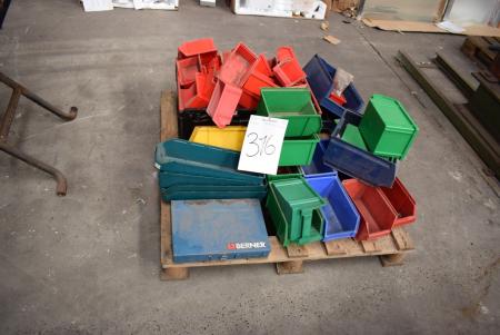 Pallet with various assortment boxes