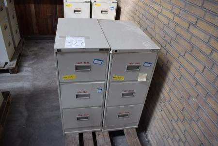 2 pcs. filing cabinets with drawers 3 / each
