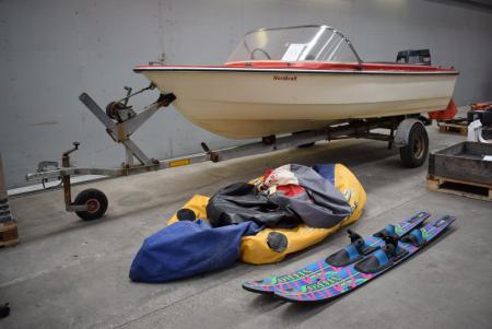 Båd 14 fod 50 HK med vandski, bananbåd
